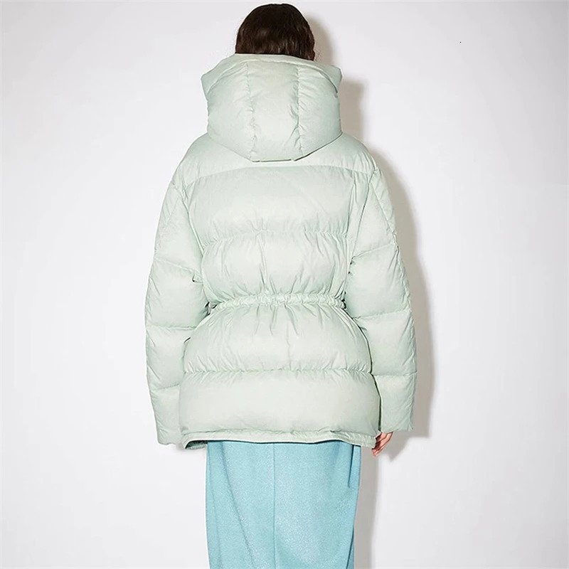 Winter Womens Brushed Waist Cover Classic Bread Shirt Y2K High Quality Fashion Street Casual Thick Warm Jacket 241009