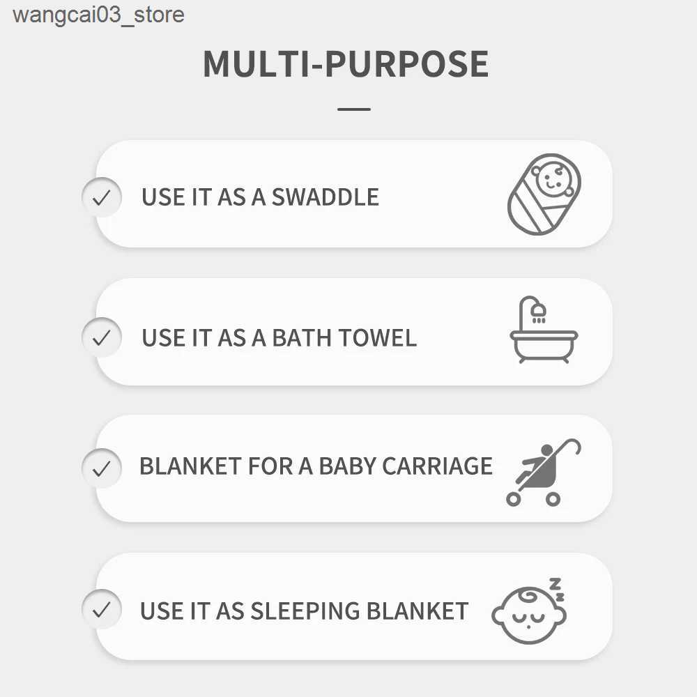 Blankets Swaddling HappyFlute New Fashion Prints 120*110cm Soft Bamboo Cotton Baby Wrap Travel Newborn Multi-function Swaddle Sleeping Blanket L240910