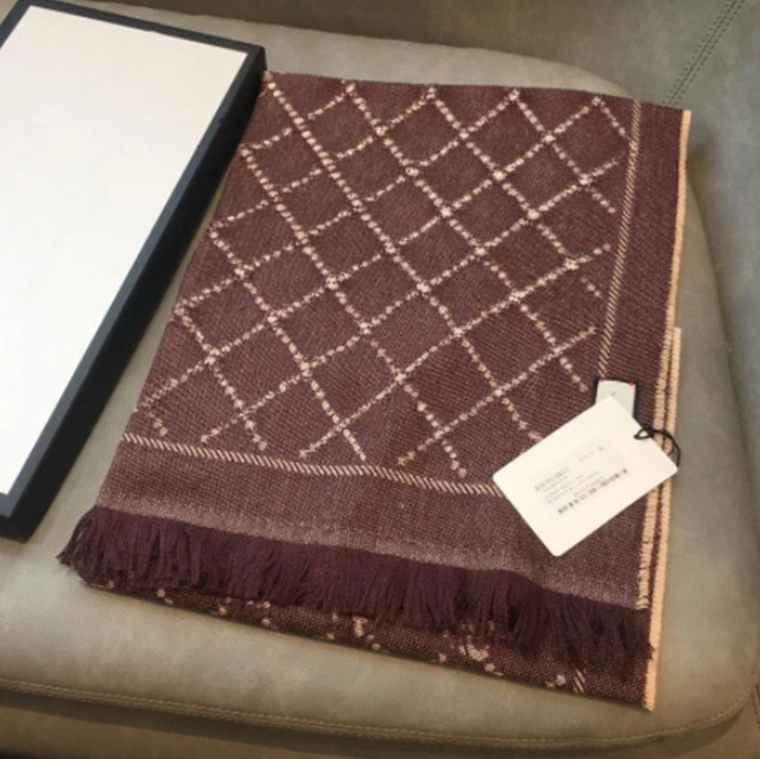 Stylish Women Cashmere Scarf Men Jacquard Pattern Knitted Scarf Letter Fringe Edges Scarves Double sided wool scarf autumn winter grey pink long shawl cashmere warm