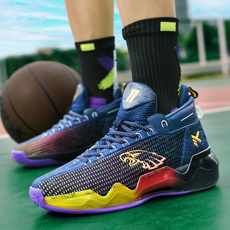 Luxury Brand Blue Basketball Shoes For Men Non-slip High Top Platform Sneakers Man Outdoor Professional Men's Training Shoes