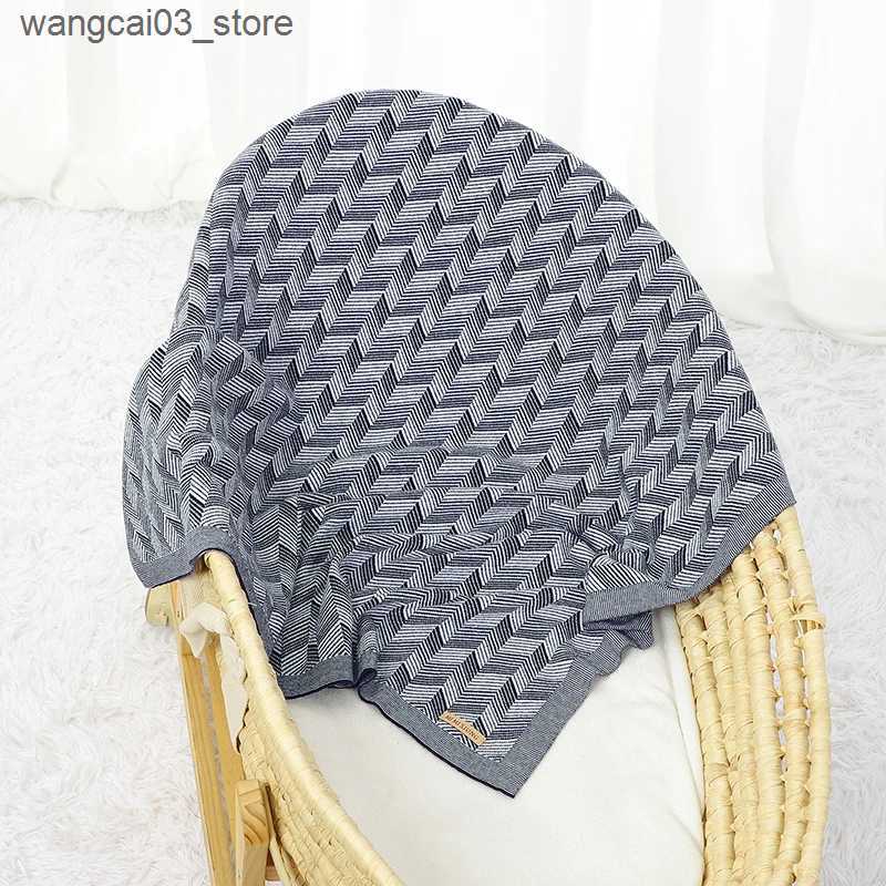 Blankets Swaddling Baby Blanket Newborn Knitted Cotton Super Soft Infant Swaddle Girl Boy Stroller Cobertor Infantil Wrap Kid Monthly Bedding Plaid L2