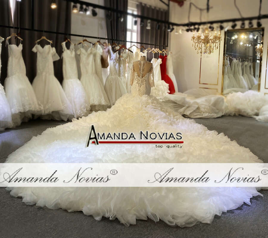 Africa Bridals Long Sleeve Ruffle 2 in 1 Mermaid Wedding Dress