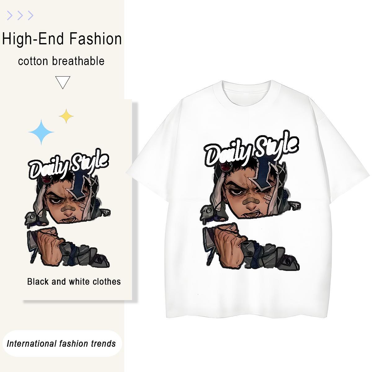 2024 Designer T-Shirts for Women 100% Cotton 230g Short Sleeve O-Neck Street Wear portrait Woman Tshirt Designer Nice Anime Oversized Tee Shirt