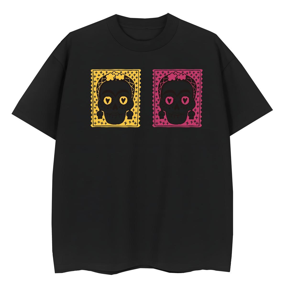 Fashion T Shirt For Woman 230g Cotton Breathable Short Sleeve Daily Wear skull Couples T Shirts Nice Oversized Clothes Shirt