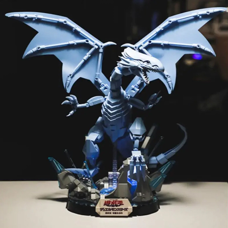Movie Blue Eyes White Dragon Assembled Building Bloc Trendy Toy Model Desktop Ornaments Boys Holiday Children Birthday Gift