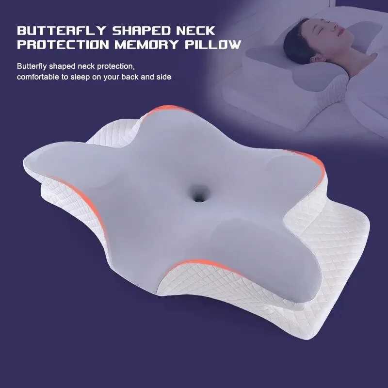 Memory foam pillow butterfly relaxation Cervical slow rebound neck pillow pain relief sleep orthodontic pillow bed W240819