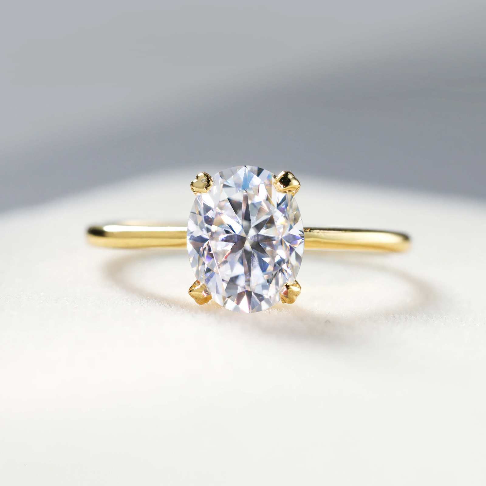 Oval 925 sterling silver bright cut double forked playing cards made of silica stone engagement ring womens wedding gift 240929