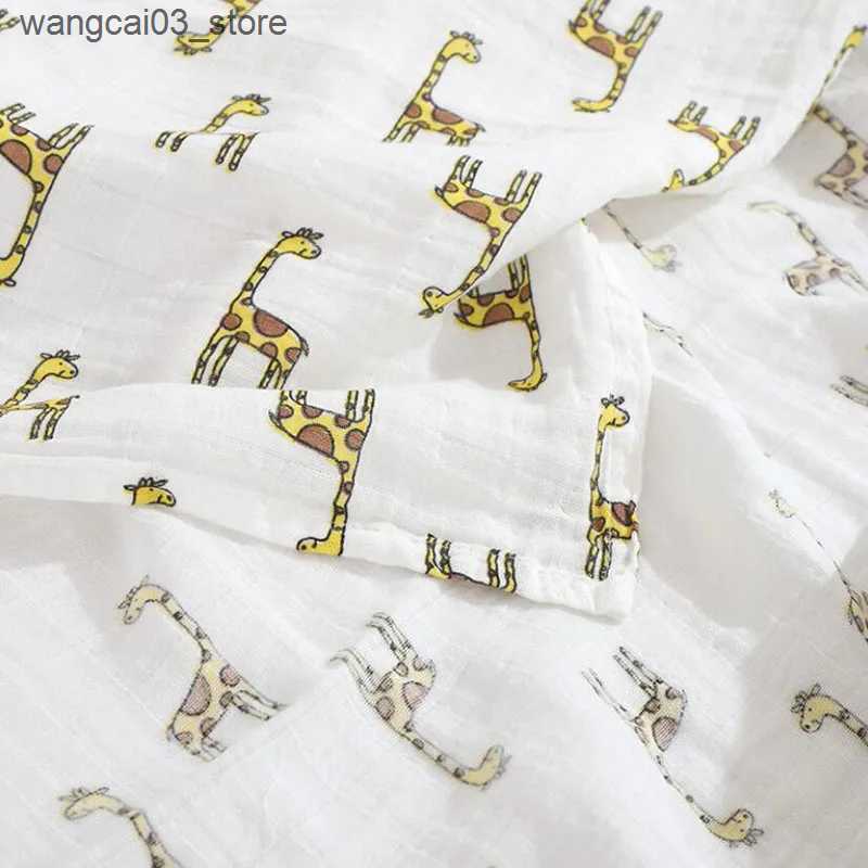 Blankets Swaddling Multi-function Soft Comfortable Breathable Printed Bamboo Cotton Muslin Swaddle Blanket Newborn Baby Wrap Stoller Nursing Cover L24