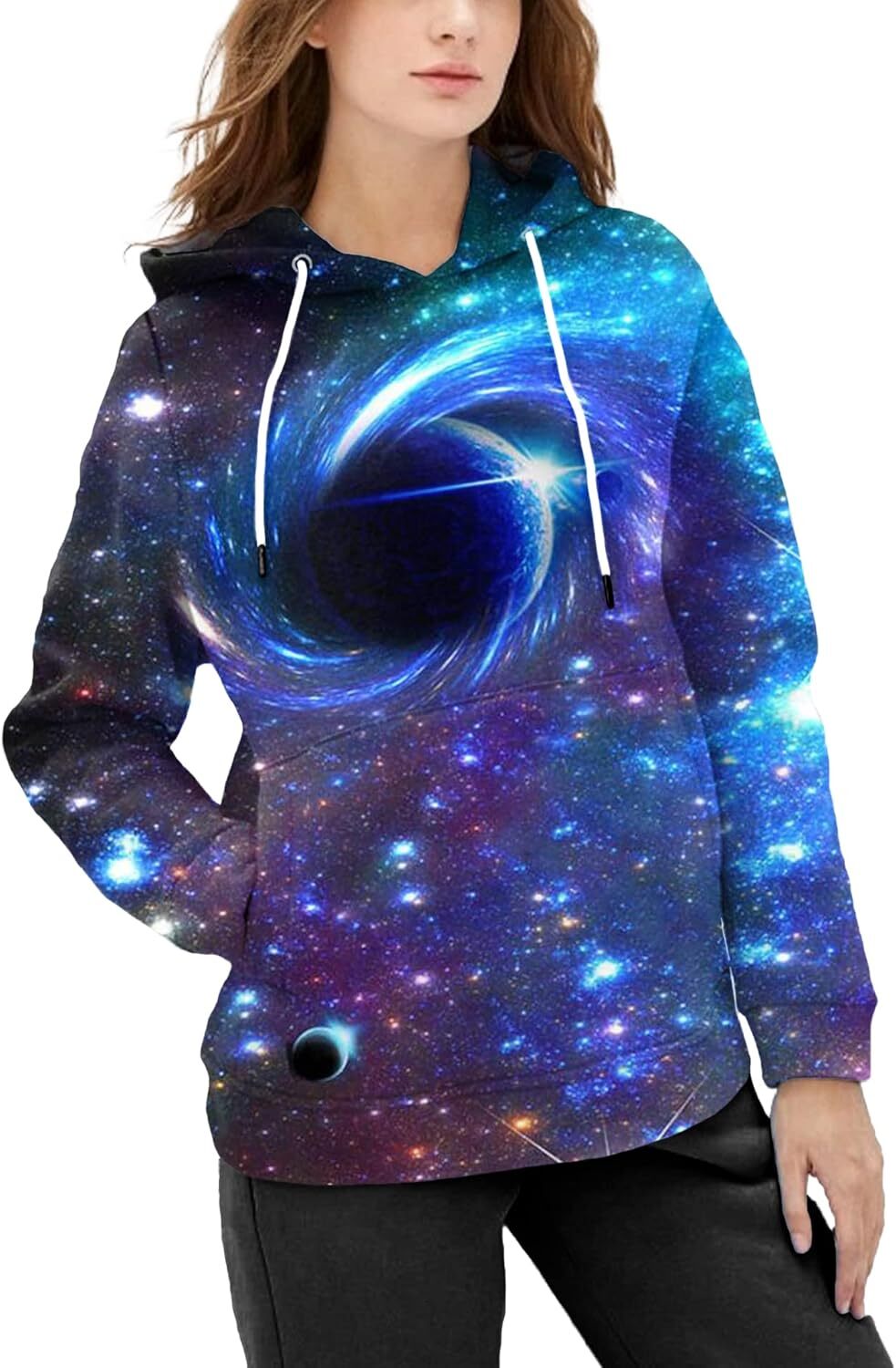 Men's hoodie Women's and men's realistic 3D printed Galaxy Star pullover hoodie sweatshirt with large pocket graphics hoodie sweatshirt