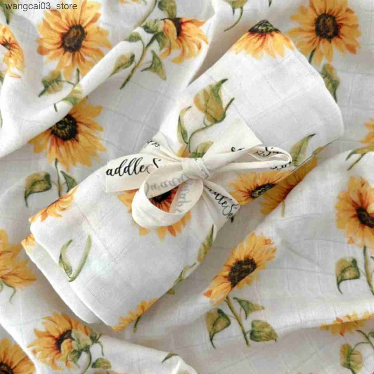 Blankets Swaddling Bamboo Baby Blankets Newborn Baby Stuff Cotton Baby Muslin Swaddle Wraps Kid Blanket Soft Print Infant Towel Wrap L240910