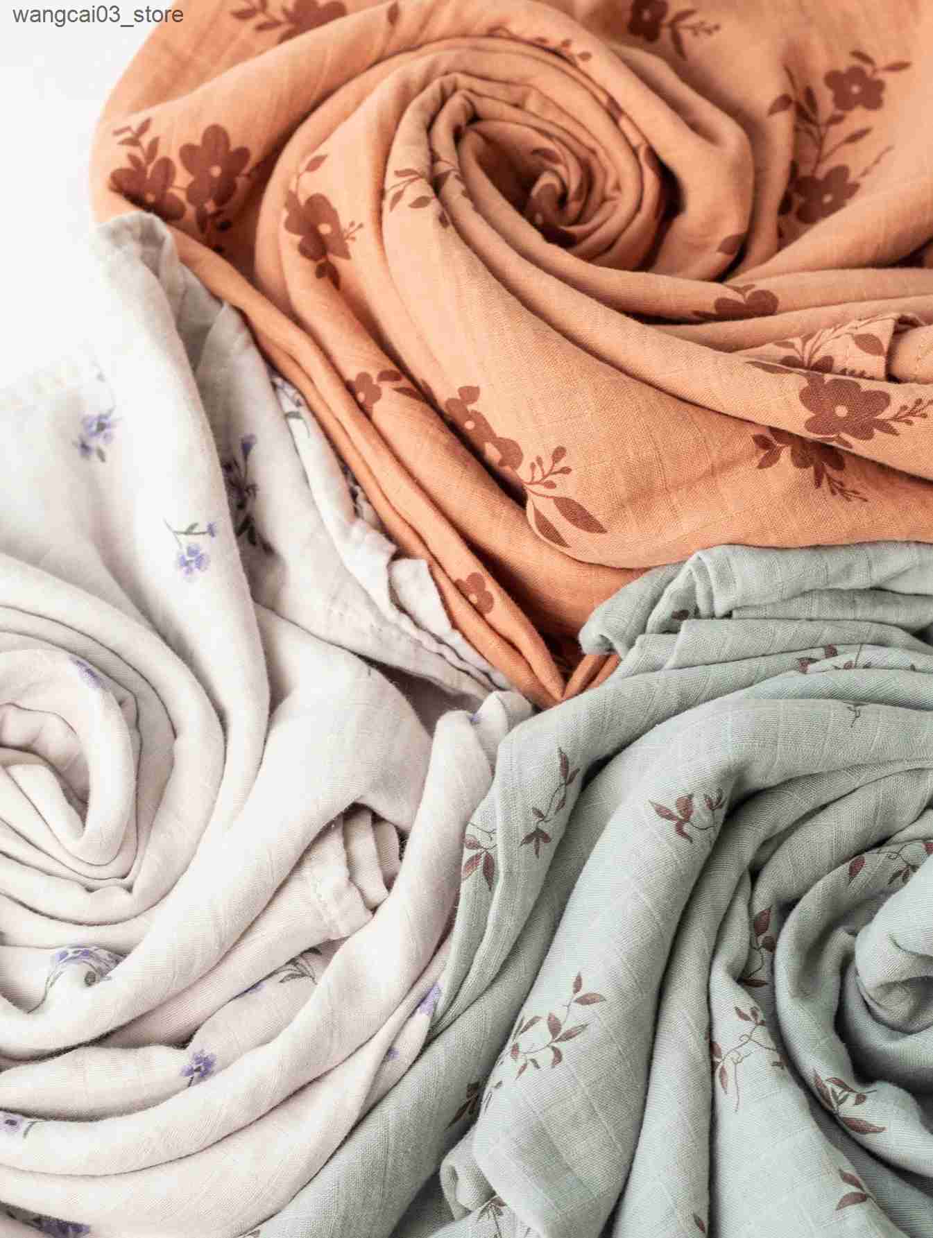 Blankets Swaddling 120*120cm Baby Receive Blanket for Newborn 100% cotton Wrap Muslin Swaddle Blanket Bedding Infant Bath Towel Items Mother Kids L240