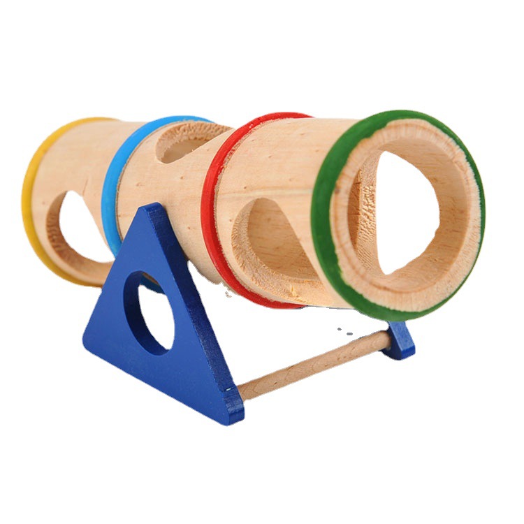 Hamster Wooden Toys with Raised Boards Golden Bears Home Furniture Wooden Fun Toys Pet Supplies Drilling Pipes Tunnels