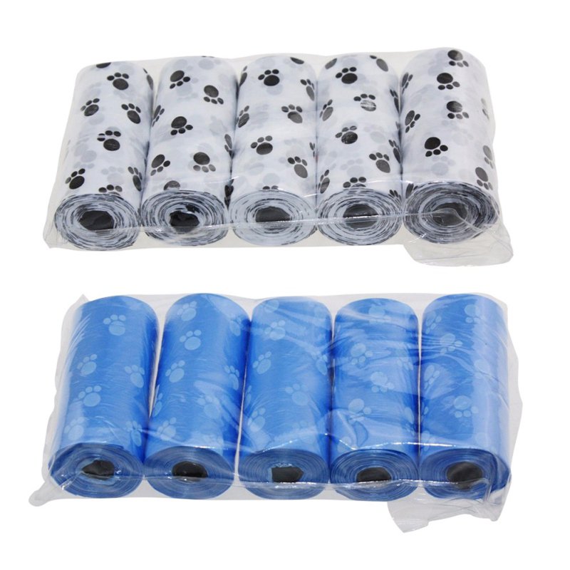5Pcs/lot Pets Dog Poop Bags Great For All Waste Pet Printed Disposable Bag Environment-friendly