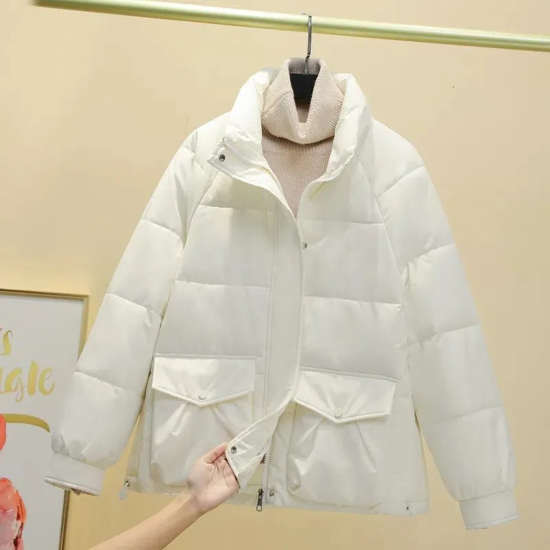 Women Jacket Winter Parkas Female Down Cotton Jackets Stand Collar Casual Warm Parka Short Coat Loose Puffer Outwear 240930