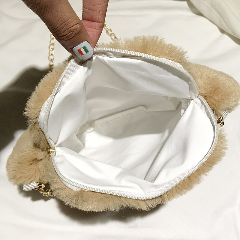 Autumn/Winter New Korean Personalized Plush Contrast Bear Paw Small Versatile Chain One Shoulder Crossbody Bag