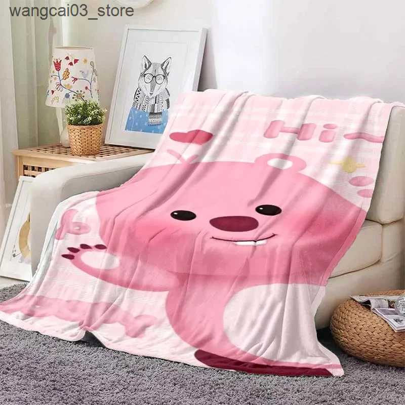 Blankets Swaddling Cartoon Loopy Pattern Throw Blanket Light Weight Blanket for Living Room Bedroom Kidsroom Warm Blanket Christmas Gift L240910