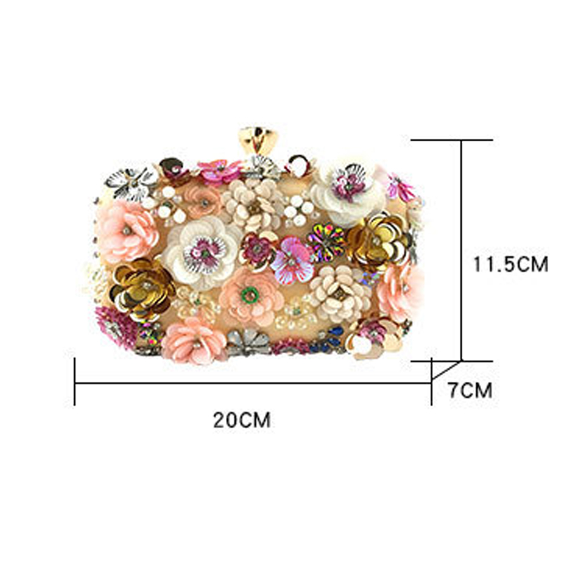 new designer bag Colorful Flower Clutch Purse for Women Floral Evening Clutch Flower Handbag with Metal Rhinestones Women Clutches Chain Strap Shoulde