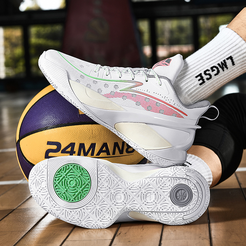 Glow-in-the-dark basketball shoes men's mesh breathable women's shoes Low-top men's shoes cushioned wear sports shoes