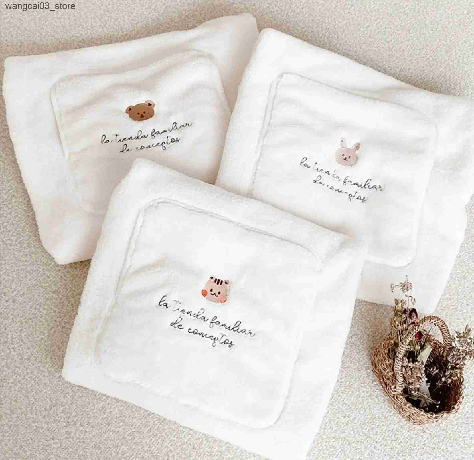 Blankets Swaddling Baby Stroller Windproof Blanket Newborn Swaddle Wrap Coral Fleece Cover Bear Bunny Winter Out Blankets Infant Sleeping Bag Quilt L2