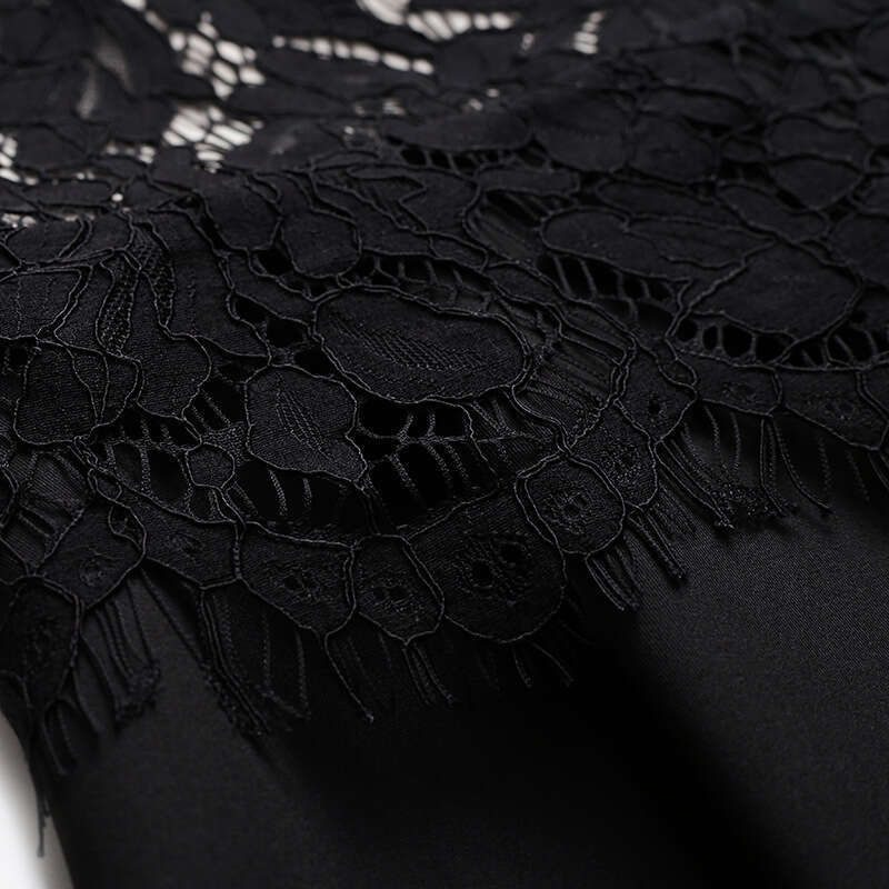 2024 Autumn New Dress Formal Occasion Tall Fashion Black Lace Waist A-line Skirt