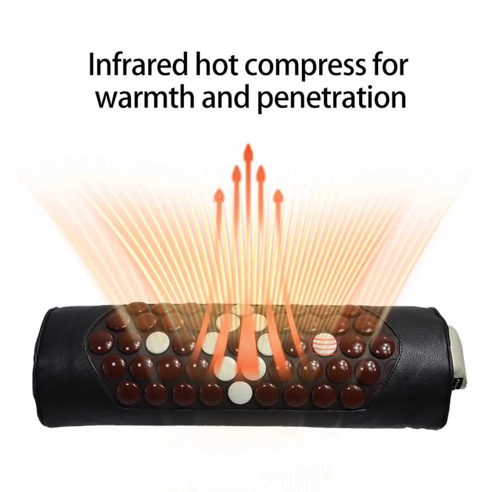 Jade Pillow Electric Stone Neck Massage Pillow Relieves Insomnia Relieves Pain Hot Stone Treatment Adjustable Temperature 30-70 C W240819