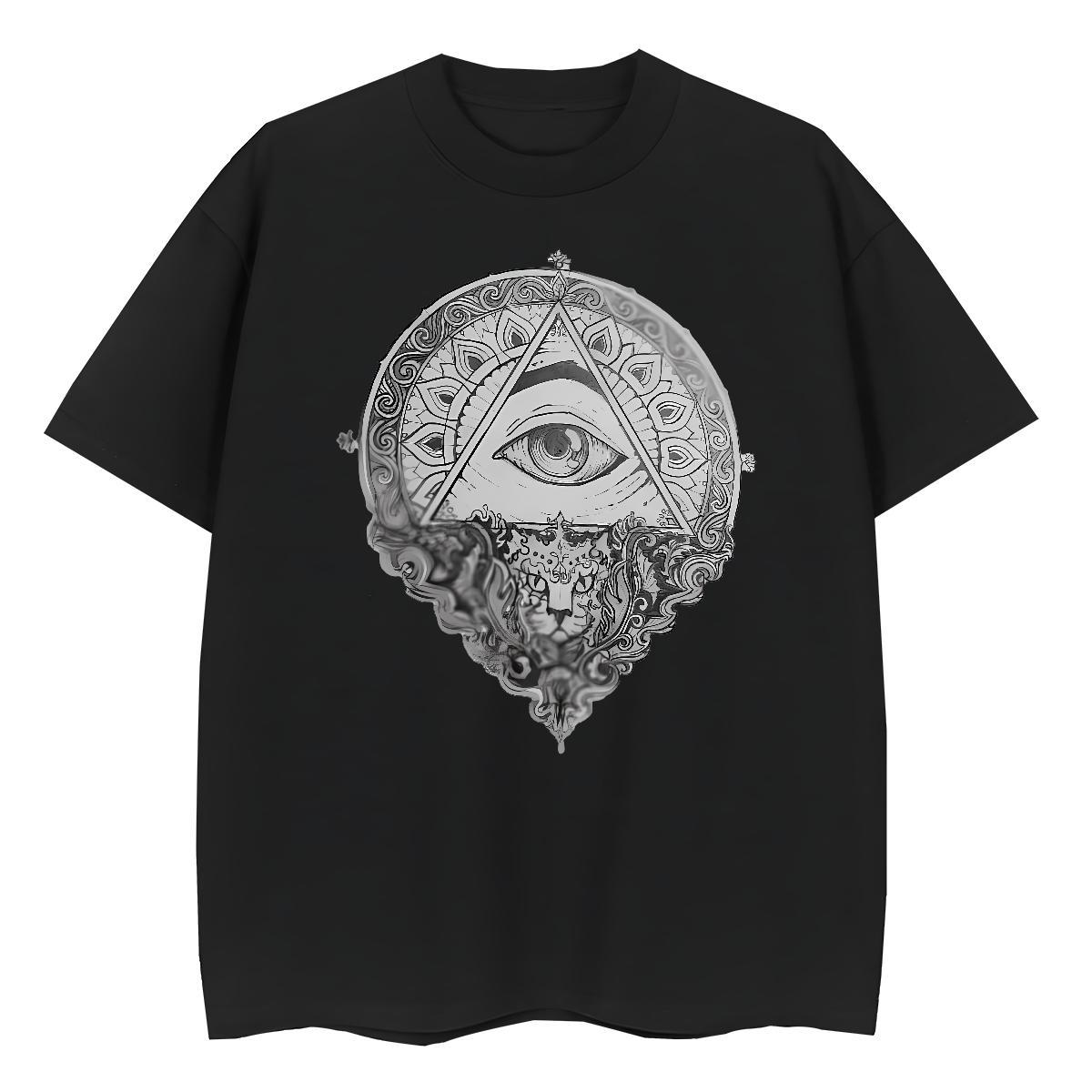 Custom Woman T Shirts 230g Pure Cotton Breathable Soft Hip Hop eye of the devil Womens Tshirts 5A Custom Printed Polos