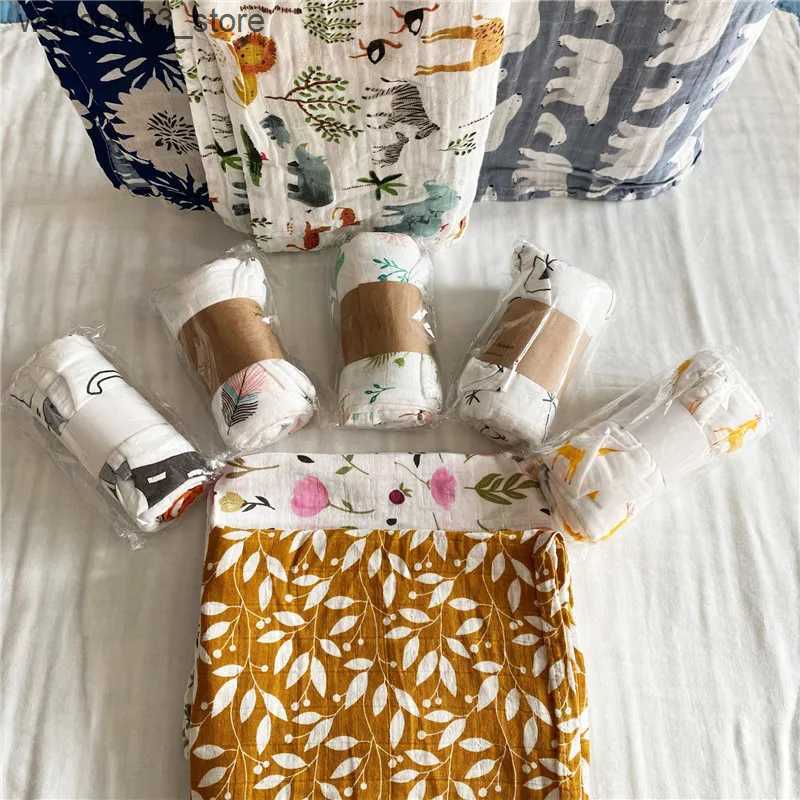 Blankets Swaddling 29 Designs Super Soft Cotton Muslin Baby Swaddle Blanket Skin-friendly Newborn Swaddle Wrap Baby Bedding Sheet Swaddle Blanket L240