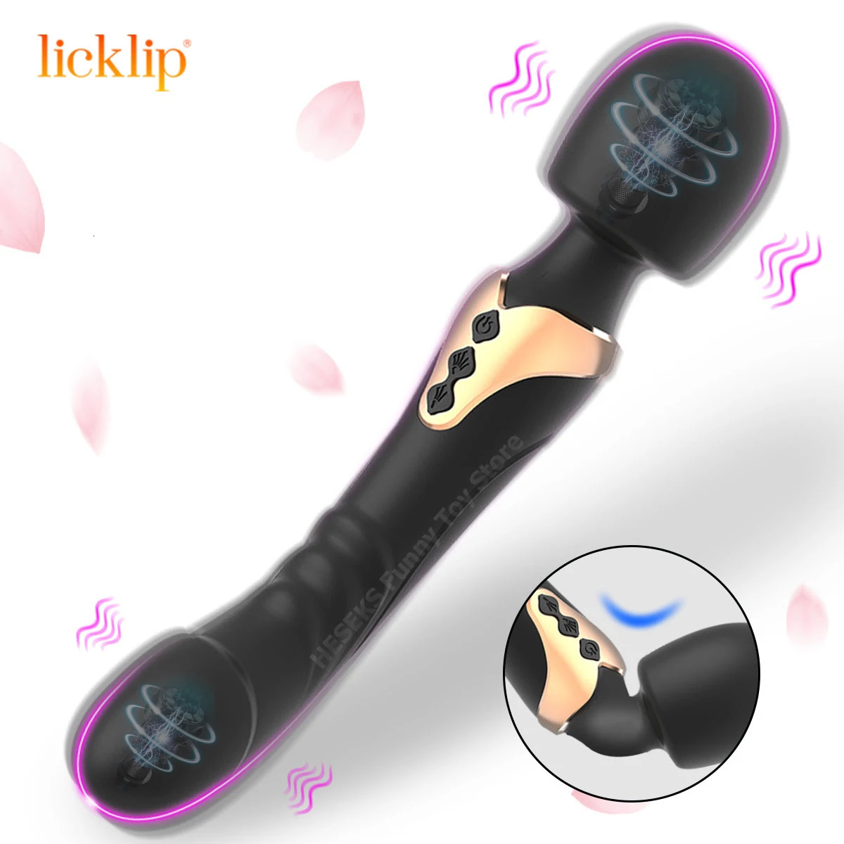 LICKLIP dual head powerful clitoral vibrator female AV wand massager penis Gspot orgasmic stimulator 241009