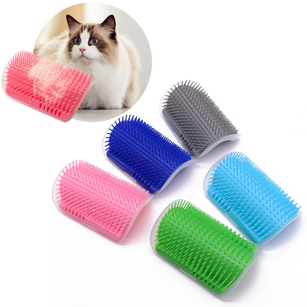 Corner Pet Brush Scratching Rubbing Comb Cat Play Toy Plastic Hair Removal Massage Tool Kitten Self Grooming Scratchers Combs