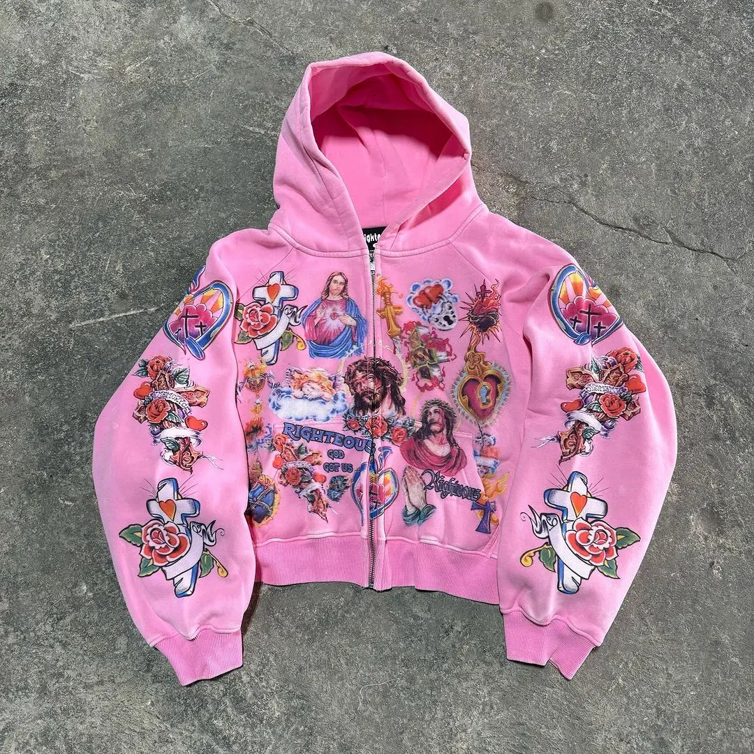 Heavy Industry Washed Black Streetwear Fashion Y2K Hoodie Mens Harajuku Trendy Casual Sweatshirt American Retro 241011