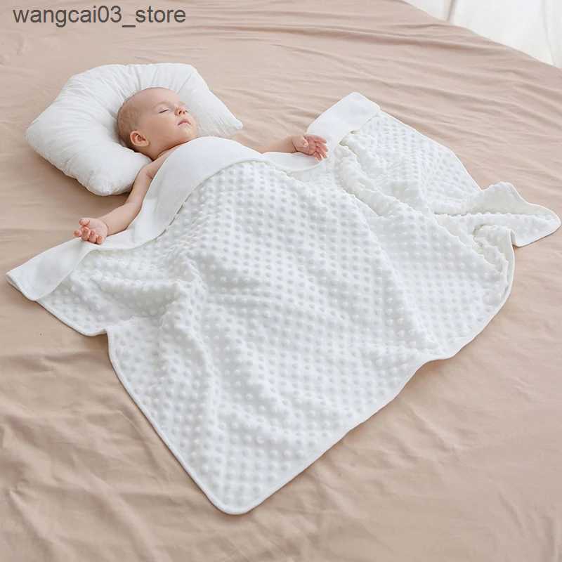 Blankets Swaddling 75*100CM Newborn Baby Bubble Blanket Thicken Super Soft Swaddle Blanket Children Stroller Blanket Slort Plush Blanket A1254 L240910
