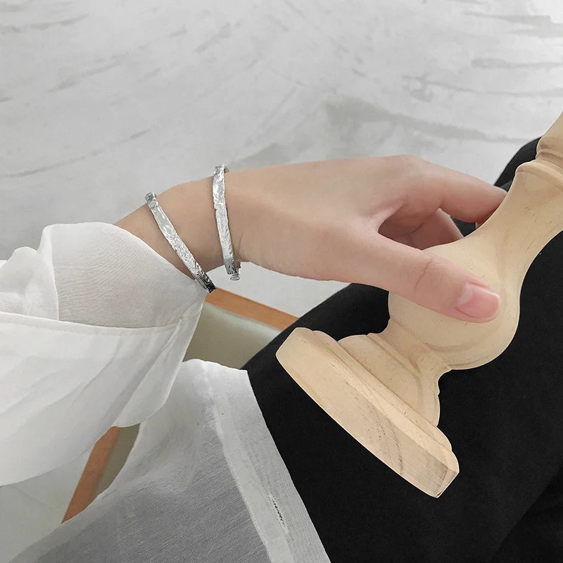 SSTEEL 925 sterling silver bracelet suitable for women irregular 2-color bracelet Manchette bracelet handmade jewelry Bijoux Femme 241007