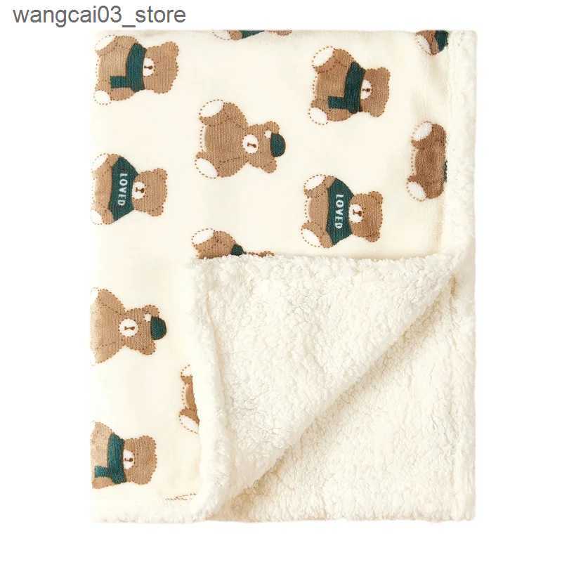 Blankets Swaddling Winter Baby Blanket Fleece Warm Quilt for Newborn Bedding Baby Swaddle Wrap Flannel Lamb Soft Baby Stroller Blanket Manta Bebe L240