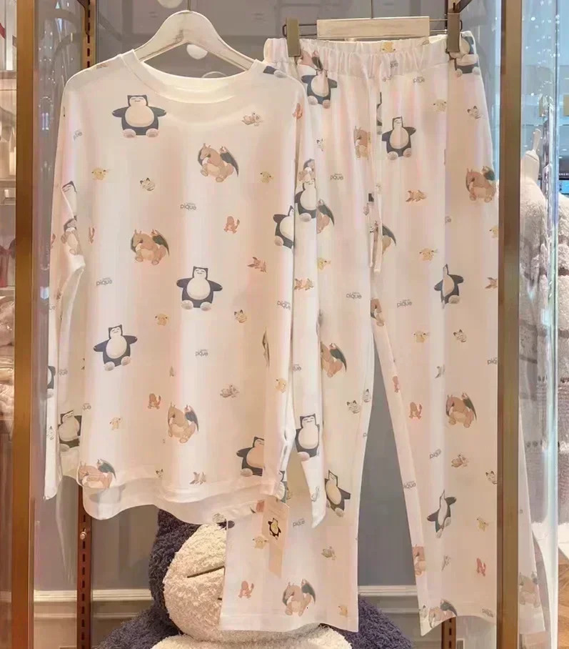 Room wearing womens autumn sleepwear set dog long sleeved Trouser 4065kg with label 241011