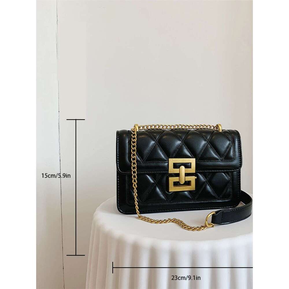 High Sense Rhombus Shoulder With Small Fashion Messenger Pop Flip Chain Square Bag Lady