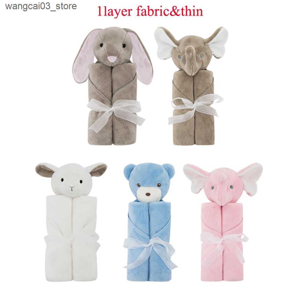Blankets Swaddling Baby Blanket New Thicken Double Layer Plush Infant Swaddle Wrap Pink Rabbit Toy Newborn Baby Bedding Children Blanket Bebe Duvet L2