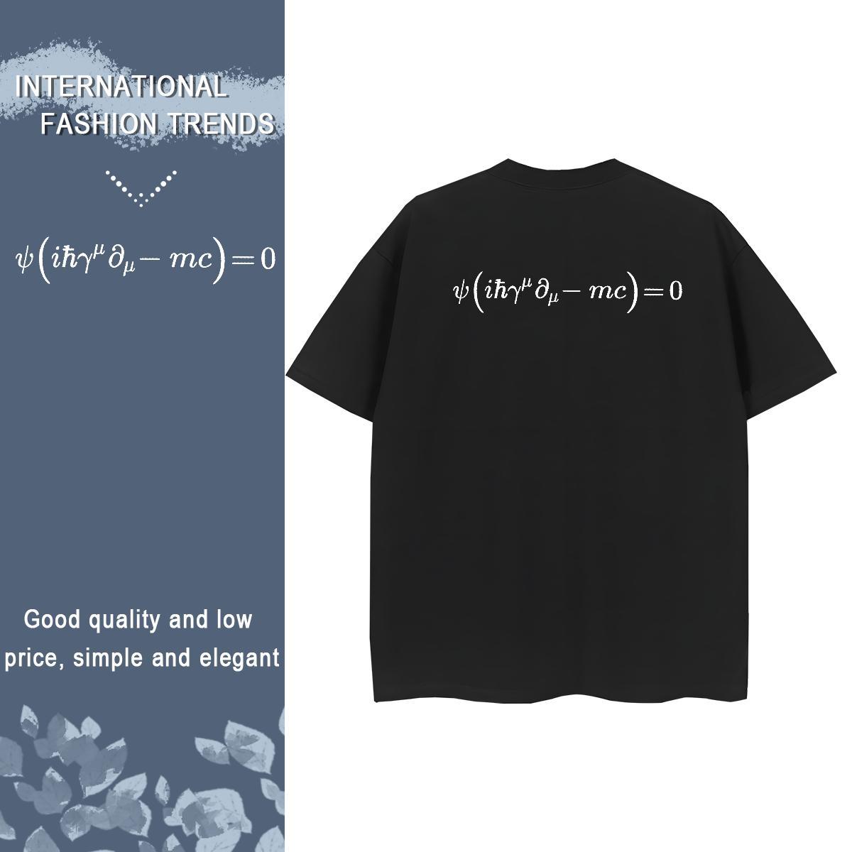 2024 Casual T shirt 230g Cotton Breathable Short Sleeve High Street Hip Hop math Tshirt for Man Woman Lady Custom Printing Tops Shirt