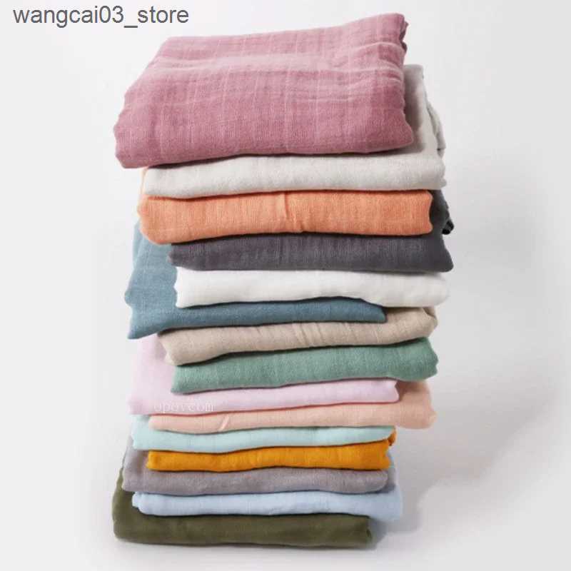 Blankets Swaddling 120*120cm Muslin Bamboo Baby Blanket Soft 2 Layers Newborn Swaddle Wrap Bath Towel Blanket Infant Sleepsack Stroller Cover 0-36M L2