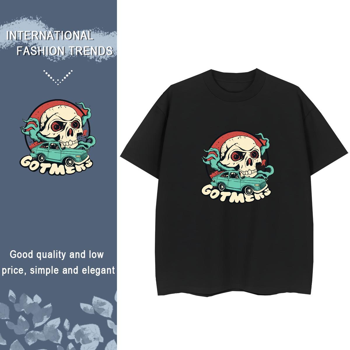 Factory Direct Woman T Shirts 230g 100% Cotton Breathable Soft Daily Wear skull Woman Tshirt Nice Customized Print Top Shirts