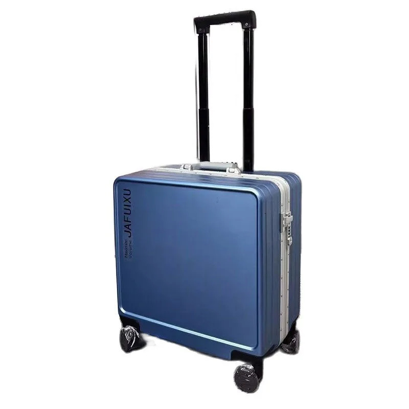 Aluminum frame 18 inch lage small wooden board suitcase computer company short distance mens and womens travel bags 241007 4