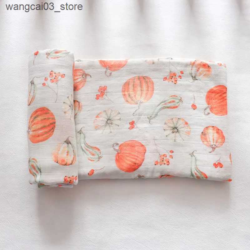 Blankets Swaddling New Prints Bamboo Cotton Muslin Swaddle Multifunctional Baby Muslin blanket Baby Newborns Blanket 120*120cm L240910