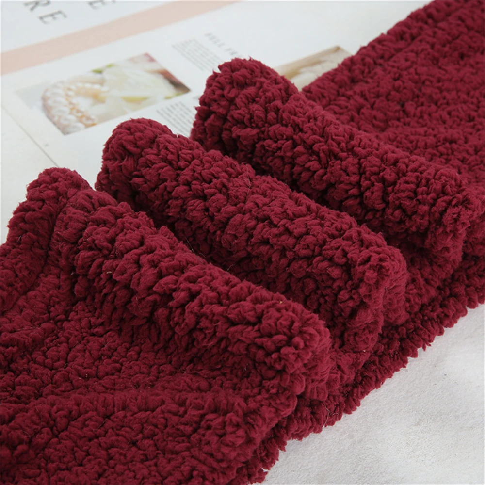 Christmas Red Scarf Korean Plush Cashmere Scarf Womens Winter Warm Neck Scarf Girl Cute Solid Fashion Bufanda Invierno MUJI 241007