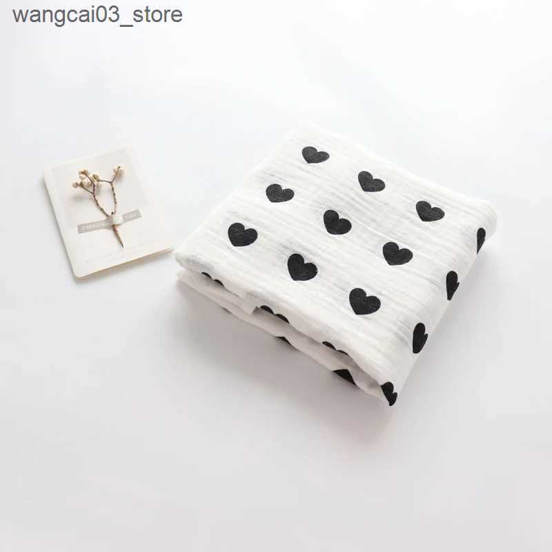 Blankets Swaddling Baby Blanket For Newborns Soft Cotton Muslin Swaddles For Infant Multi Use Bath Towel Nordic Hold Wraps Diaper Cocoon 120x120cm L24