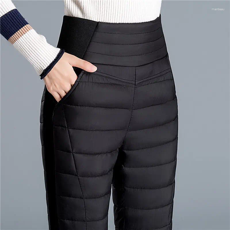 Women's Pants Large Size Thickened Down Cotton Straight Leg Winter High Waisted Windproof And Waterproof Style X368