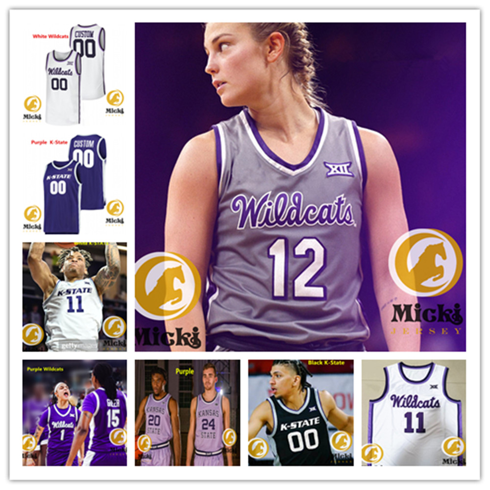 K-State Wildcats Basketball Jersey Custom Stitched Desi Sills Taj Manning Jerrell Colbert Nate Awbrey Abayomi Iyiola Dorian Finiste
