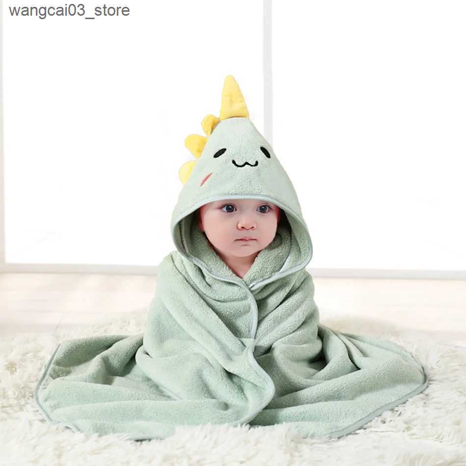 Blankets Swaddling Baby Cover Boy Girl Dino Animal Hooded Cold Blankets Baby Crib Kit Accessories Infant Kids Swaddling Bath Velvet Quick-Dry Towel L2