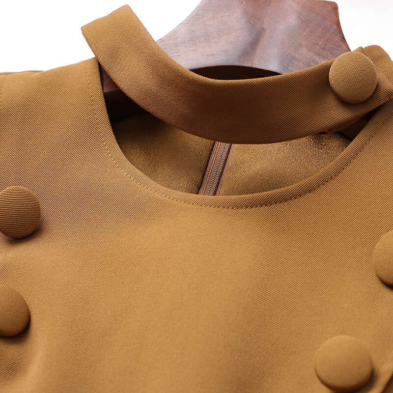 long sleeved for women 2024 autumn new commuter style pear shaped figure slimming mid length A-line dress