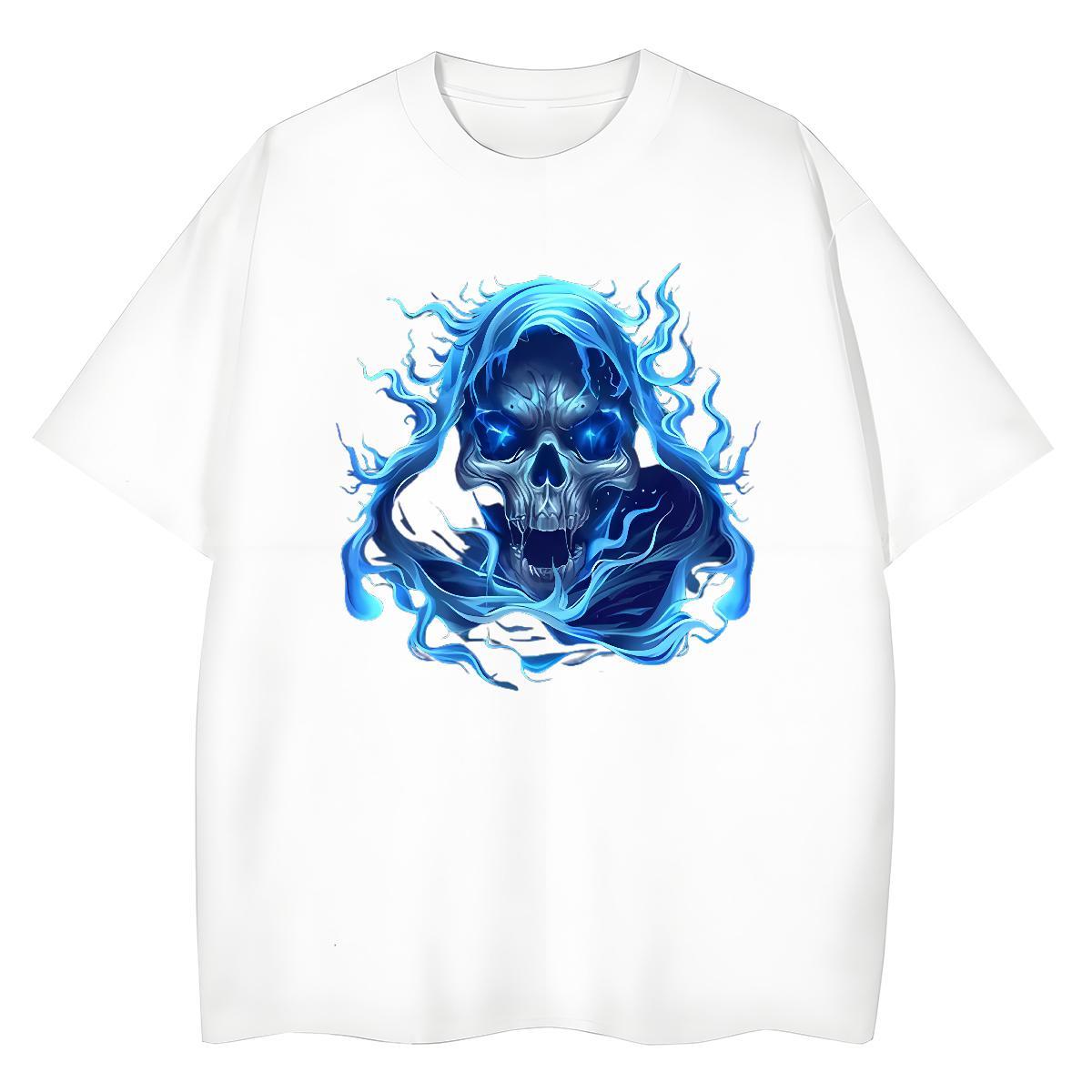 Stylist Womens T Shirts 230g Cotton O-Neck Short Sleeve Daily Wear skull Lady T shirt Comfortable Oversized Clothings