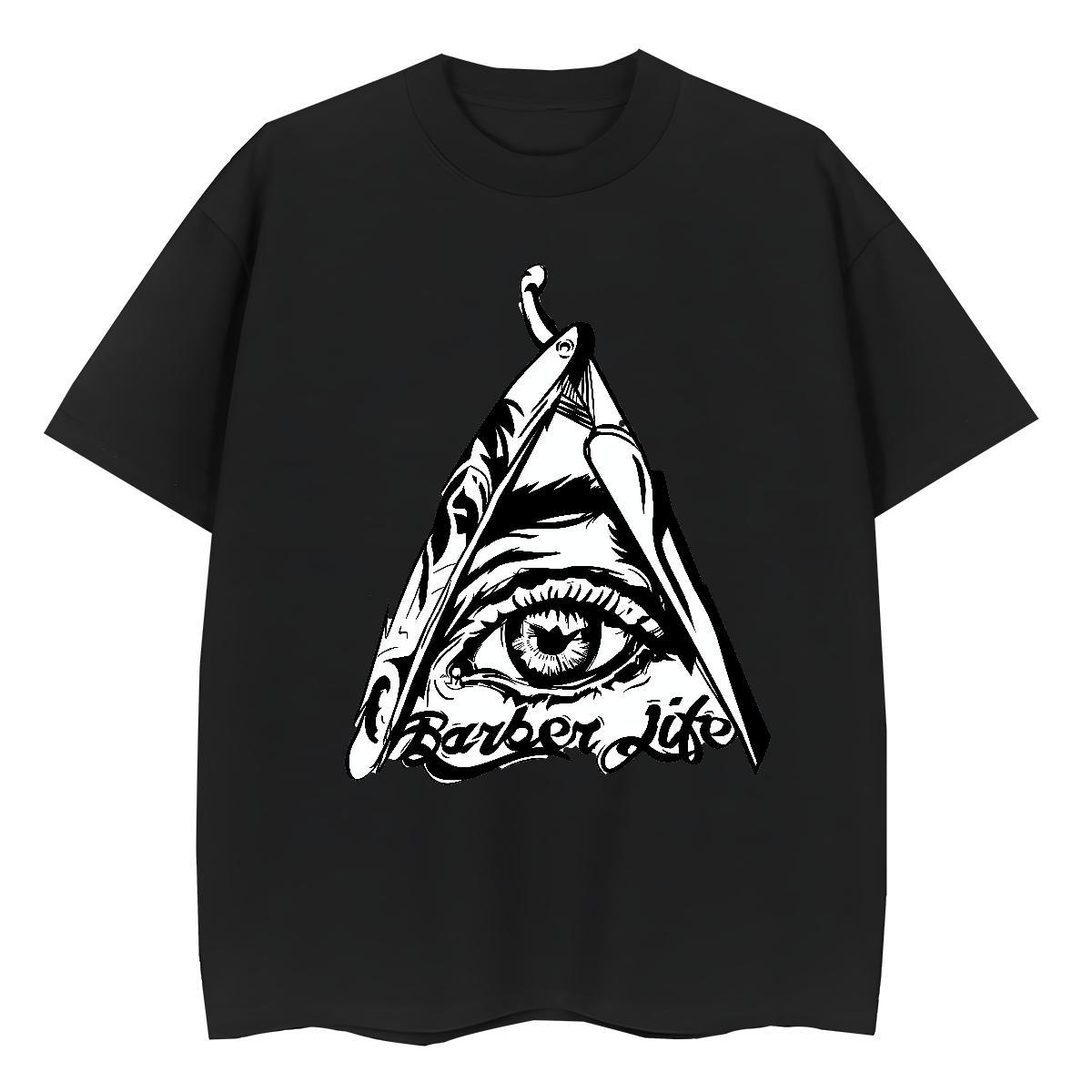 DIY T-Shirts 230g Cotton Breathable Crew Neck Summer Casual eye of the devil Tshirt for Man Woman Loose White Plus Size Clothes Shirt