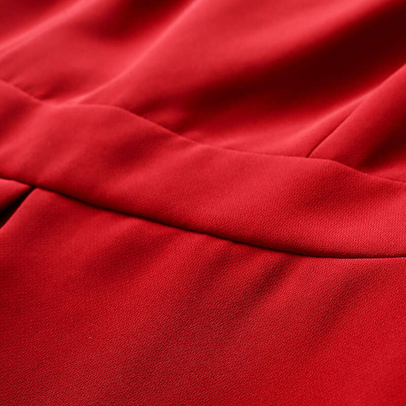 high-end summer dress with a light mature style nail drill waist cinching and slimming red dress 2024 new style